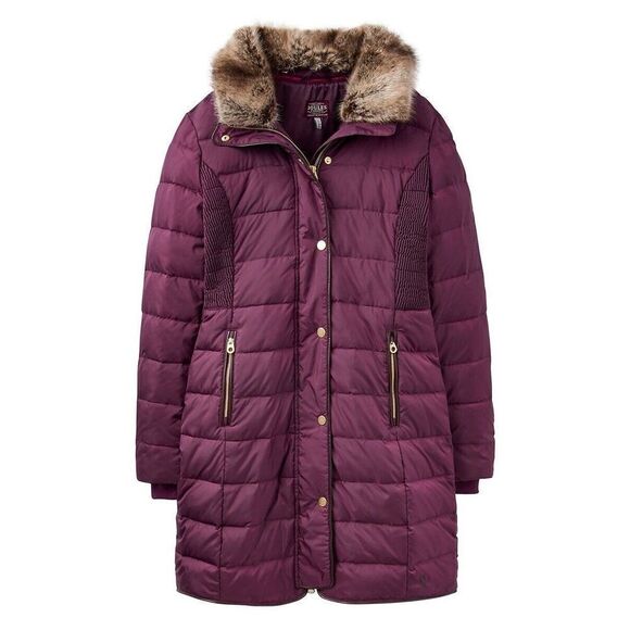 COPY - Joules Clothing Women's Sz 2 Burgundy Caldecott Puffer Parka Coat $300 - Picture 1 of 4